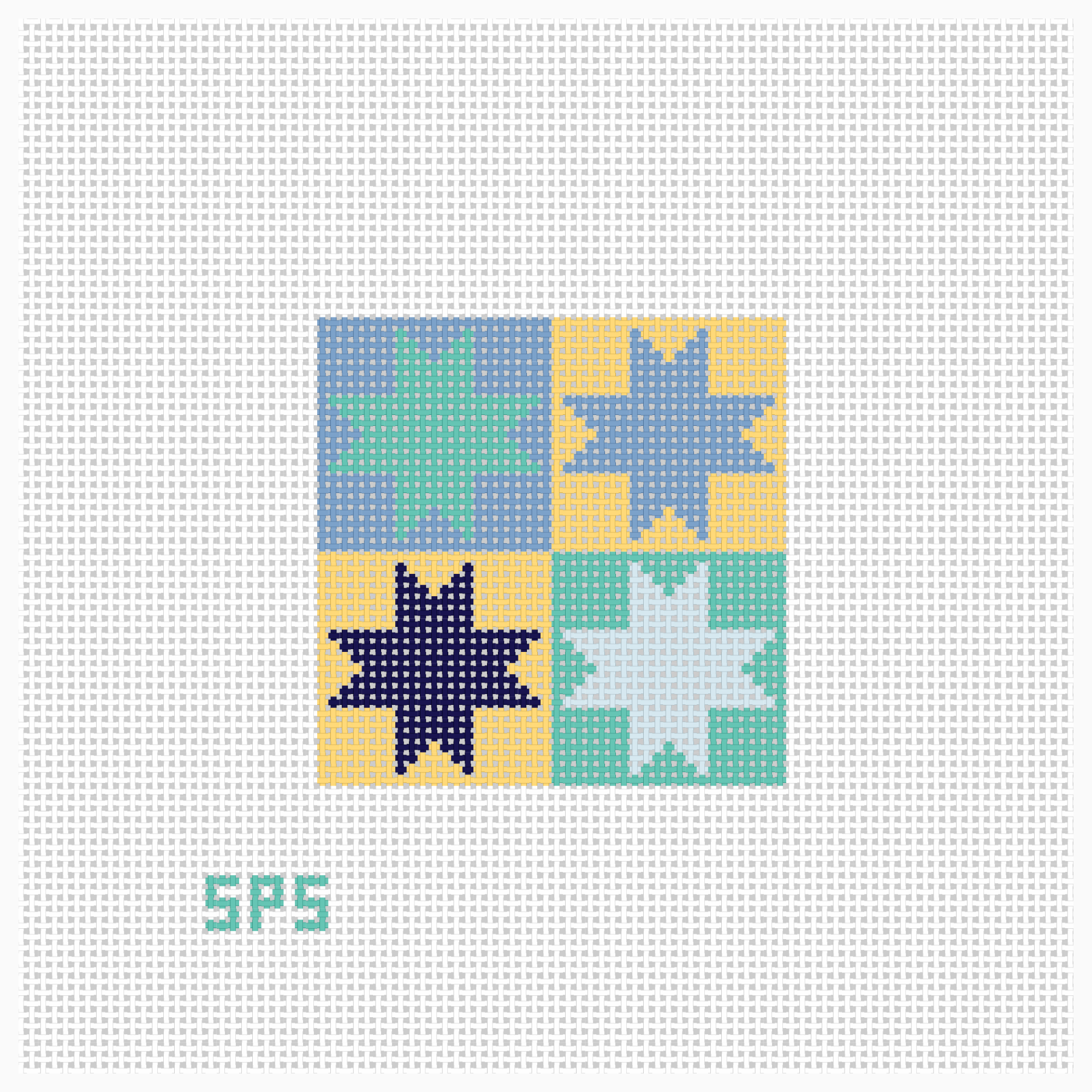 Mini Quilt Block - Seaglass